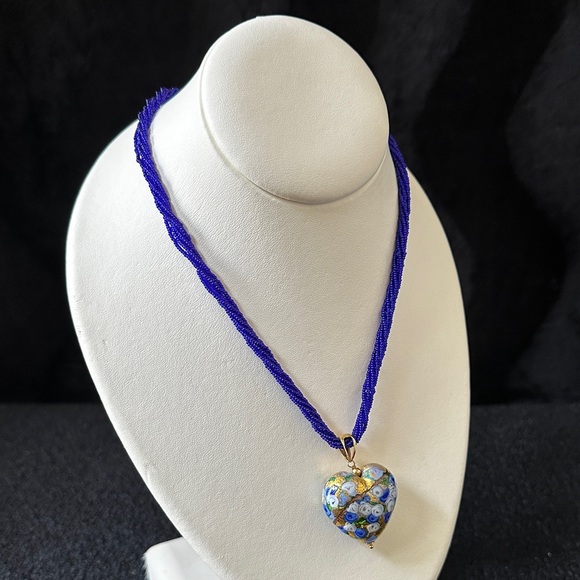 Italian Multicolored Murano Heart Pendant Necklace in 18kt Gold Over Sterling - Picture 6 of 15